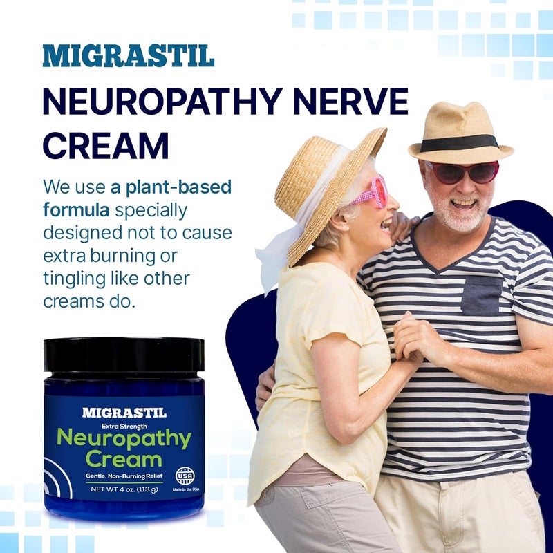 Basic Vigor Migrastil Neuropathy Relief Cream Extra Strength for Feet, Legs, and Hands 3-Pack. Made in The USA. Vegan and Cruelty-Free, Non-Greasy, Gentle, Non-Burning with Cooling Effect. - Image 2